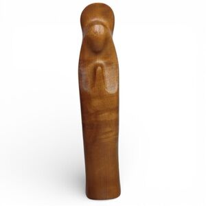 Hand-turned American Mid-Century Modern Solid Wood Madona Sculpture